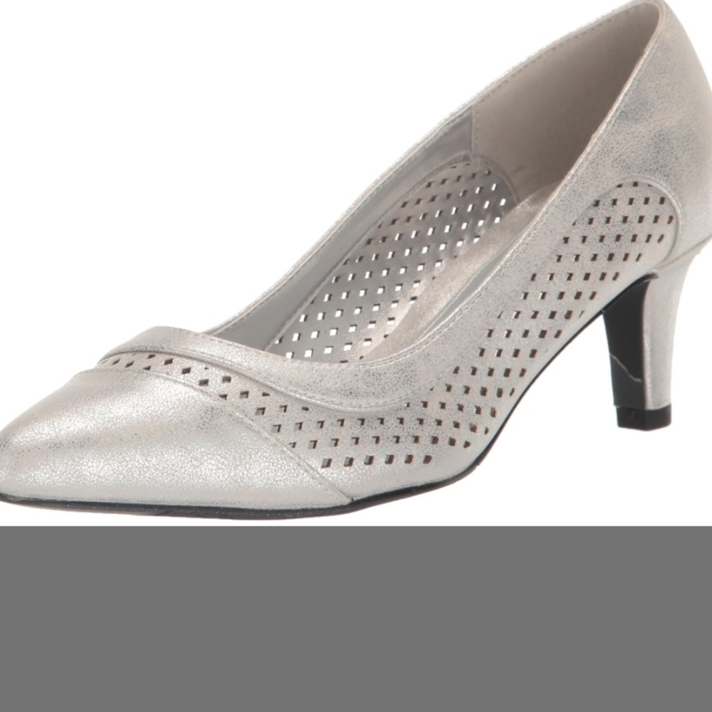 Easy Street Women's Ansen Silver Kitten Heels - Picture 3 of 16